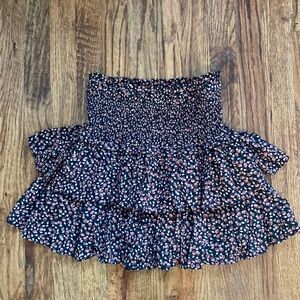 Black Floral RESET by Jane Mini Skirt Size S